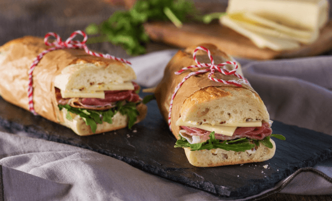 Prosciutto Rosemary Pressed Baguette Sandwich