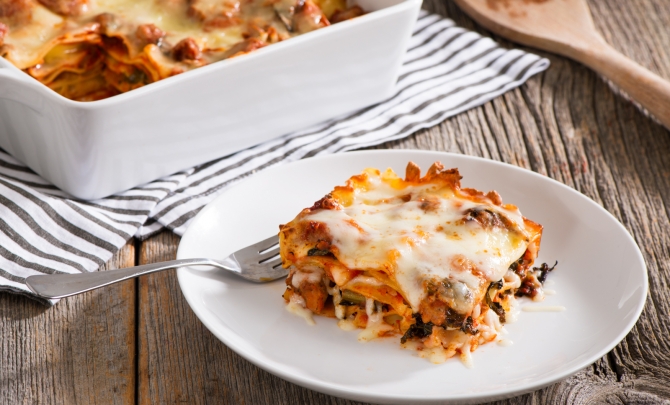 Kale, Sausage and Mushroom Lasagna