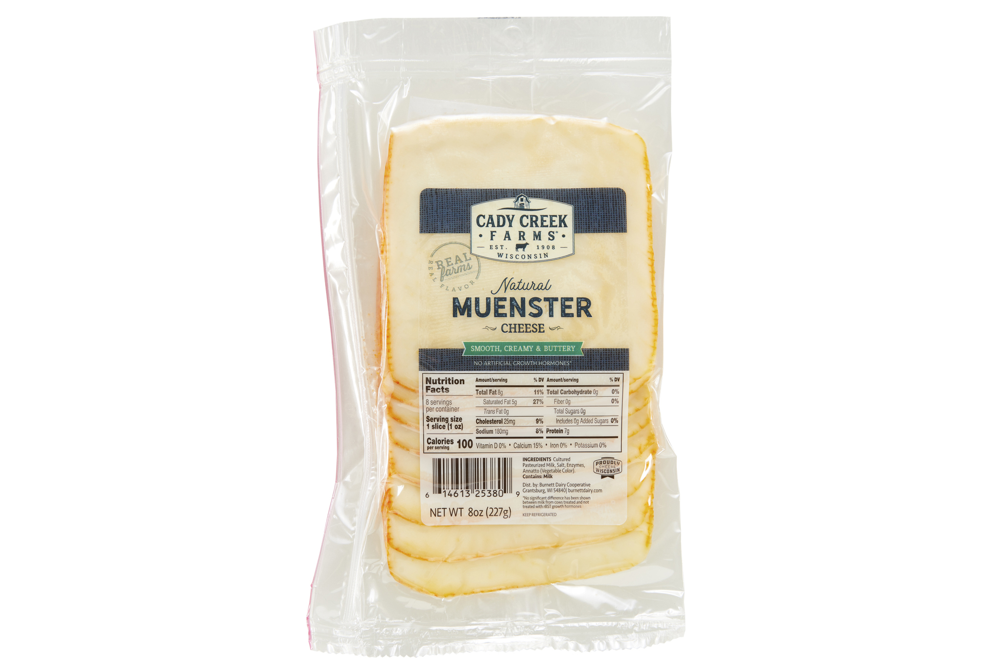 Cady Creek Farms 8 oz Muenster slices in package