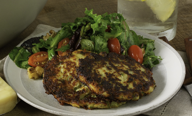 Spring Applewood Smoked Cheesy Potato Cakes