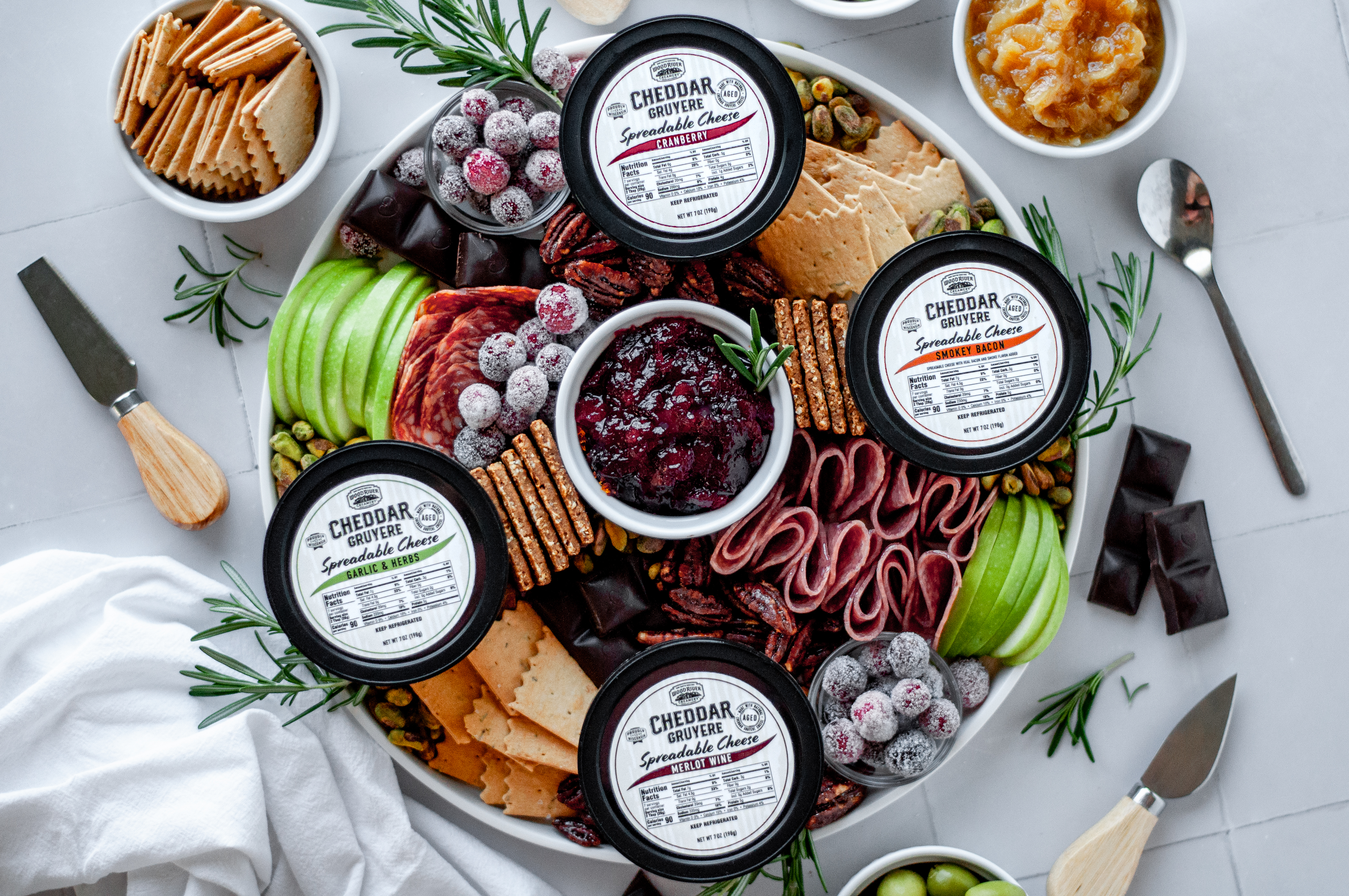 Holiday Cheese Spread Charcuterie Board