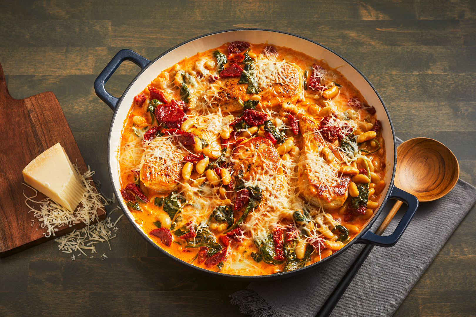 Tuscan Chicken with White Beans Italian Sun-Dried Tomato Monterey Jack